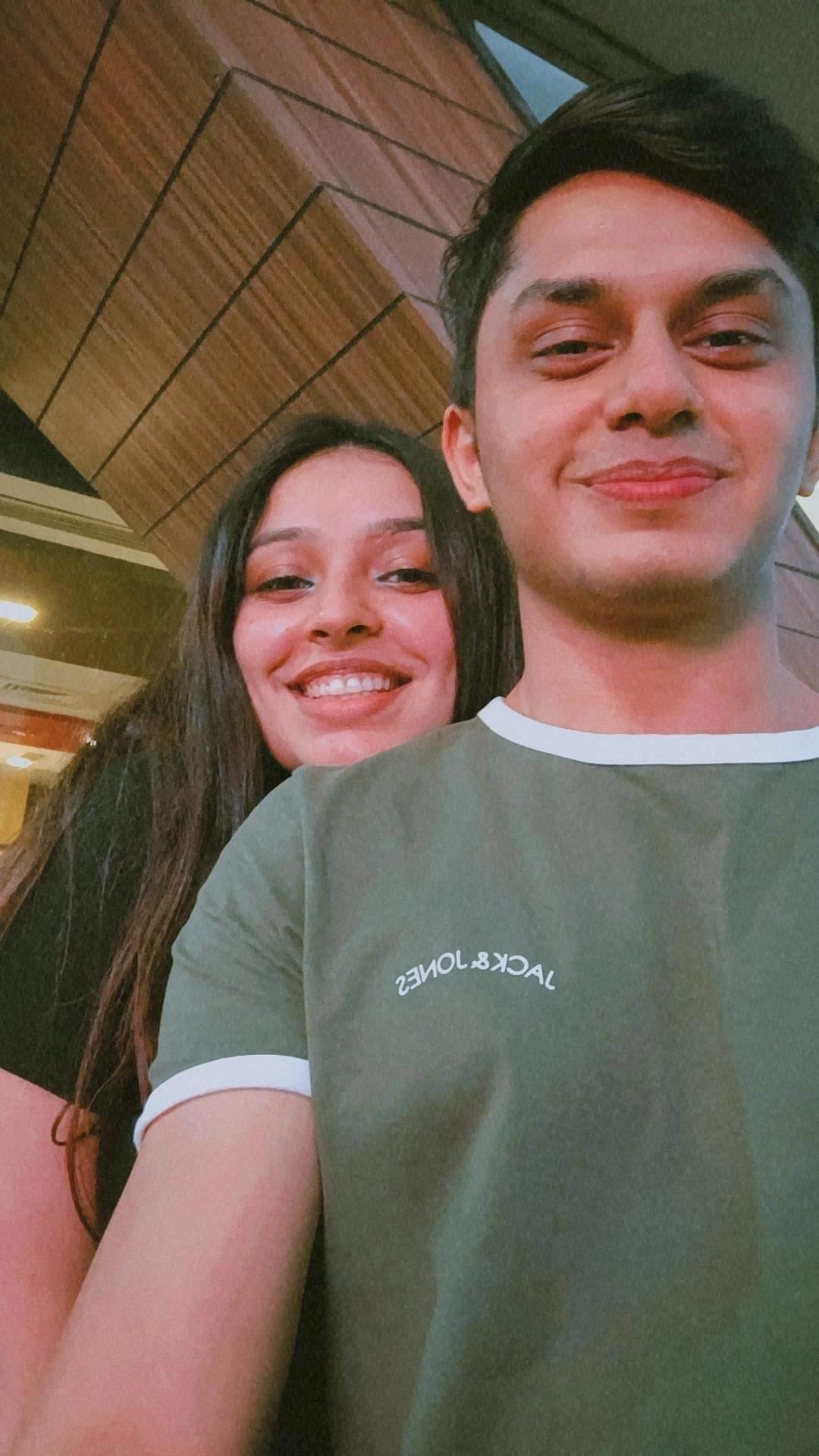 A candid moment of Vidhi and Jash